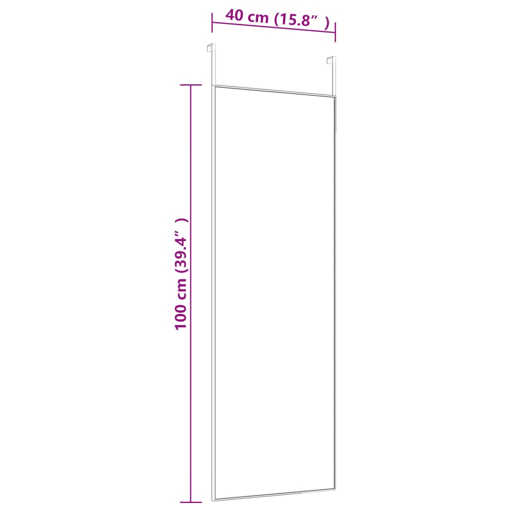 Deurspiegel 40x100 cm glas en aluminium goudkleurig 40 x 100 cm Goud