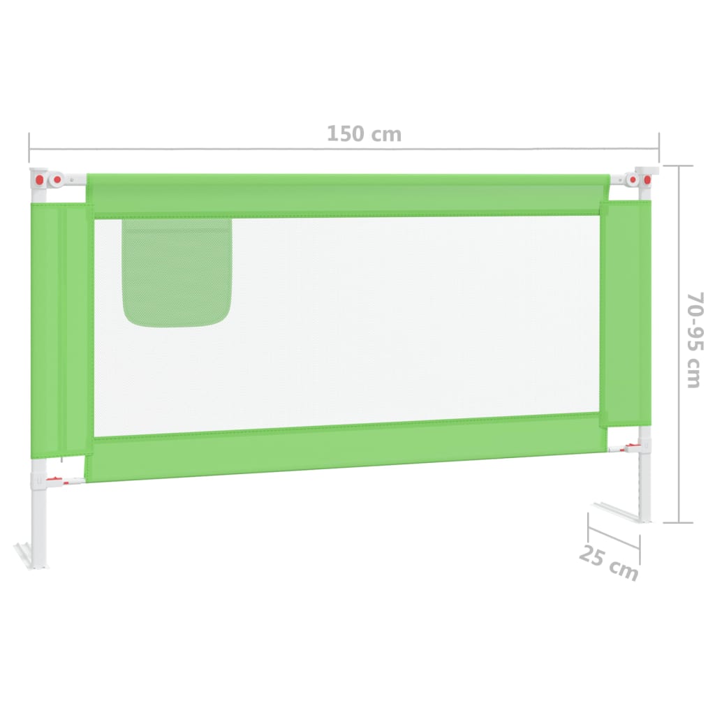 Bedhekje Peuter Stof 150 x 25 cm Groen
