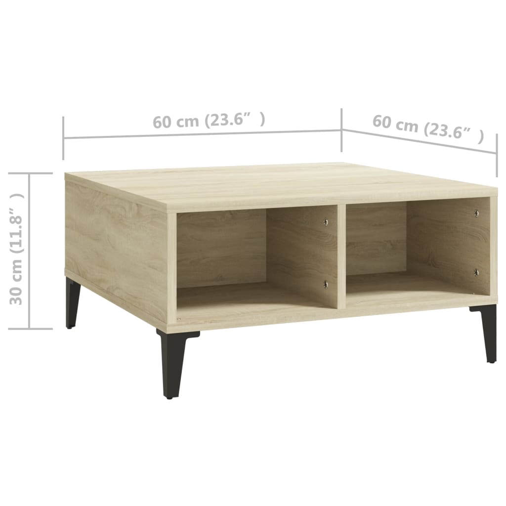 Salontafel 60X60X30 Cm Spaanplaat Kleurig Sonoma eiken