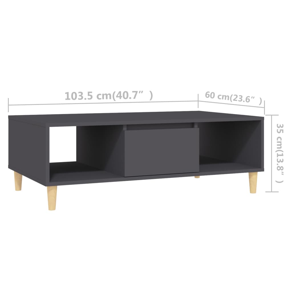 Salontafel 03,5X60X35 Cm Spaanplaat Grijs