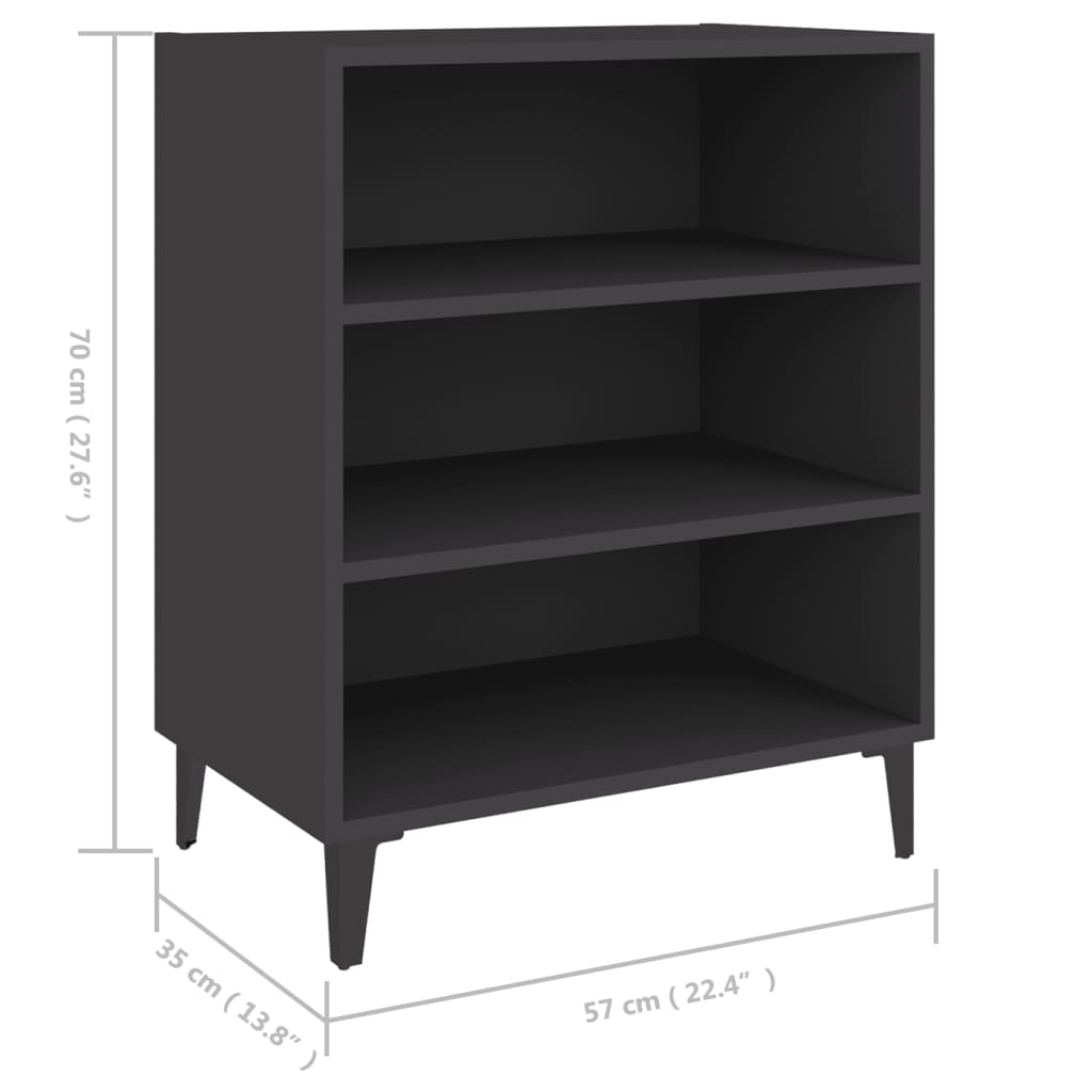 Dressoir 57x35x70 cm bewerkt hout grijs