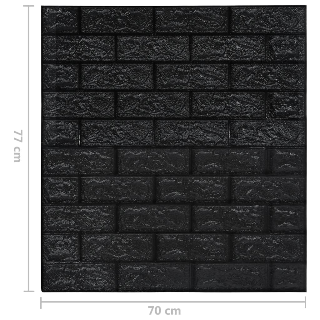 3D-Behang Zelfklevend 10 St Bakstenen Zwart