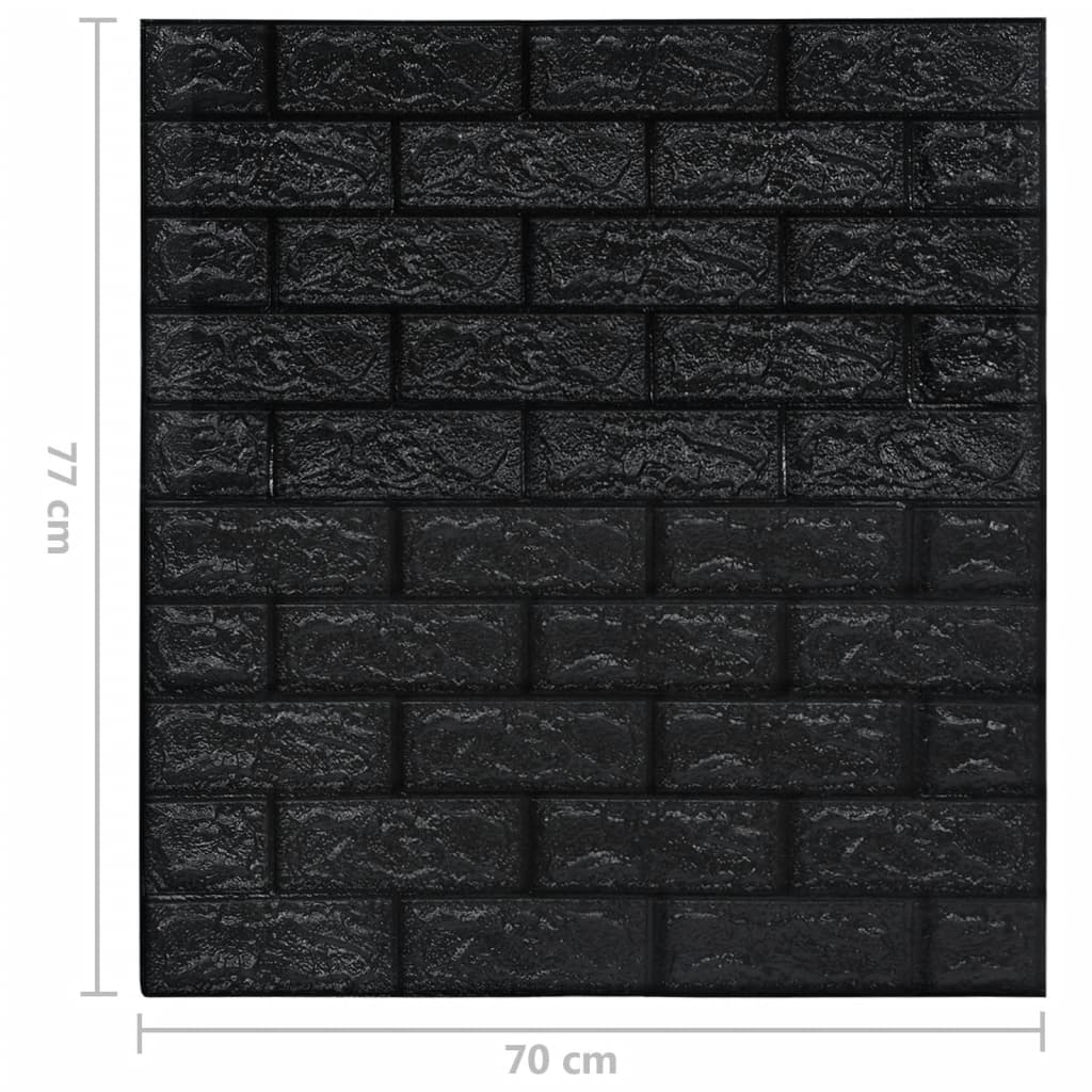 3D-Behang Zelfklevend 20 St Bakstenen Zwart