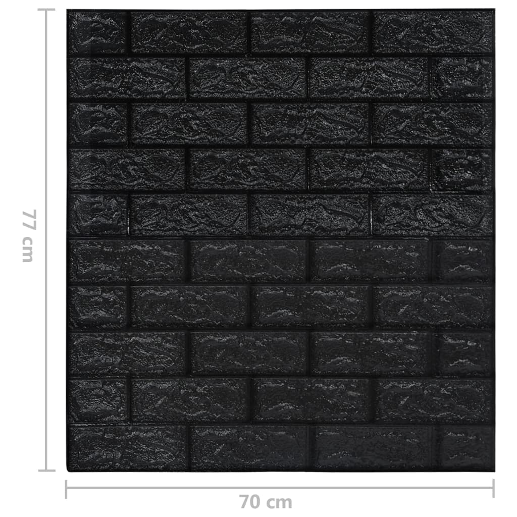 3D-Behang Zelfklevend 40 St Bakstenen Zwart