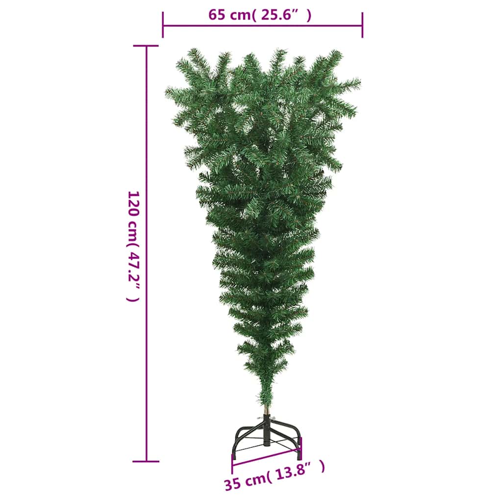 Kunstkerstboom omgekeerd met standaard 120 cm groen