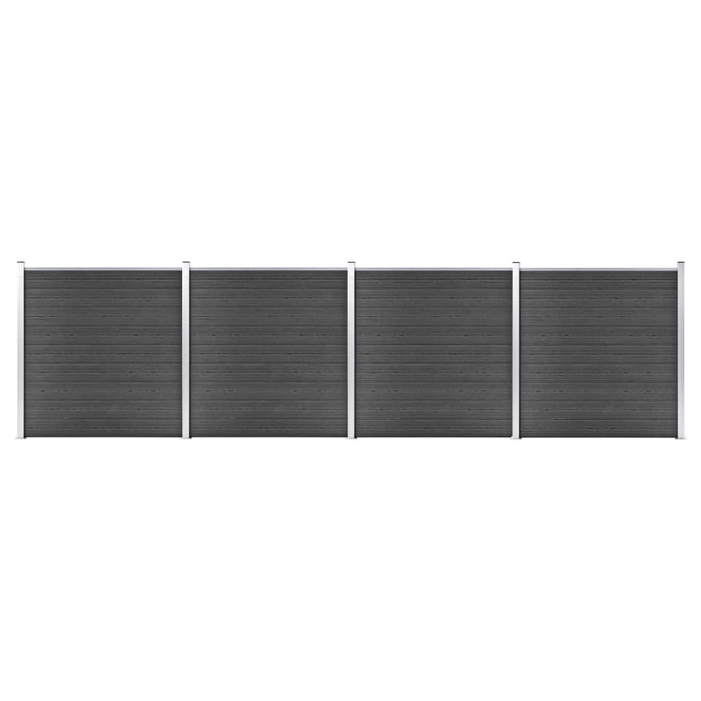 Schuttingpaneel 180X186 Cm Hkc Zwart