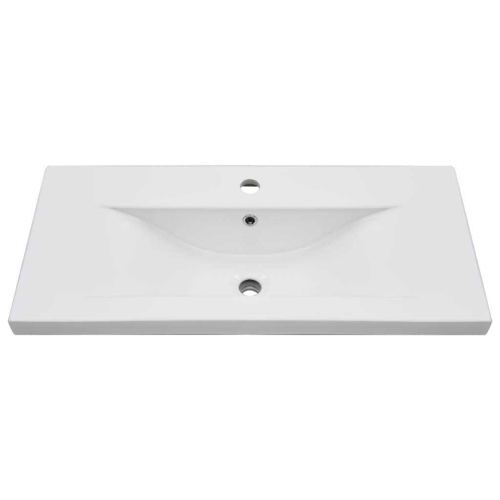 Wastafelkast met ingebouwde wastafel spaanplaat wit 80 x 38.5 x 45 cm zonder kraan & afvoer