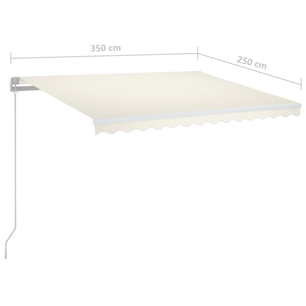 Luifel Handmatig Uittrekbaar Met Led Kleurig 350 x 250 cm Crème