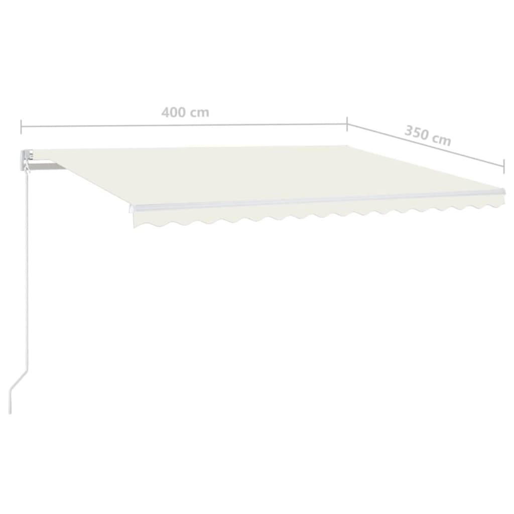 Luifel Handmatig Uittrekbaar Met Led Kleurig 400 x 350 cm Crème