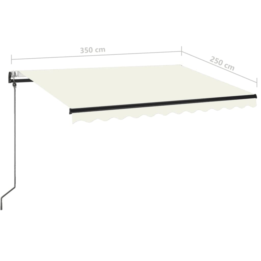 Luifel Automatisch Uittrekbaar Kleurig 350 x 250 cm Crème