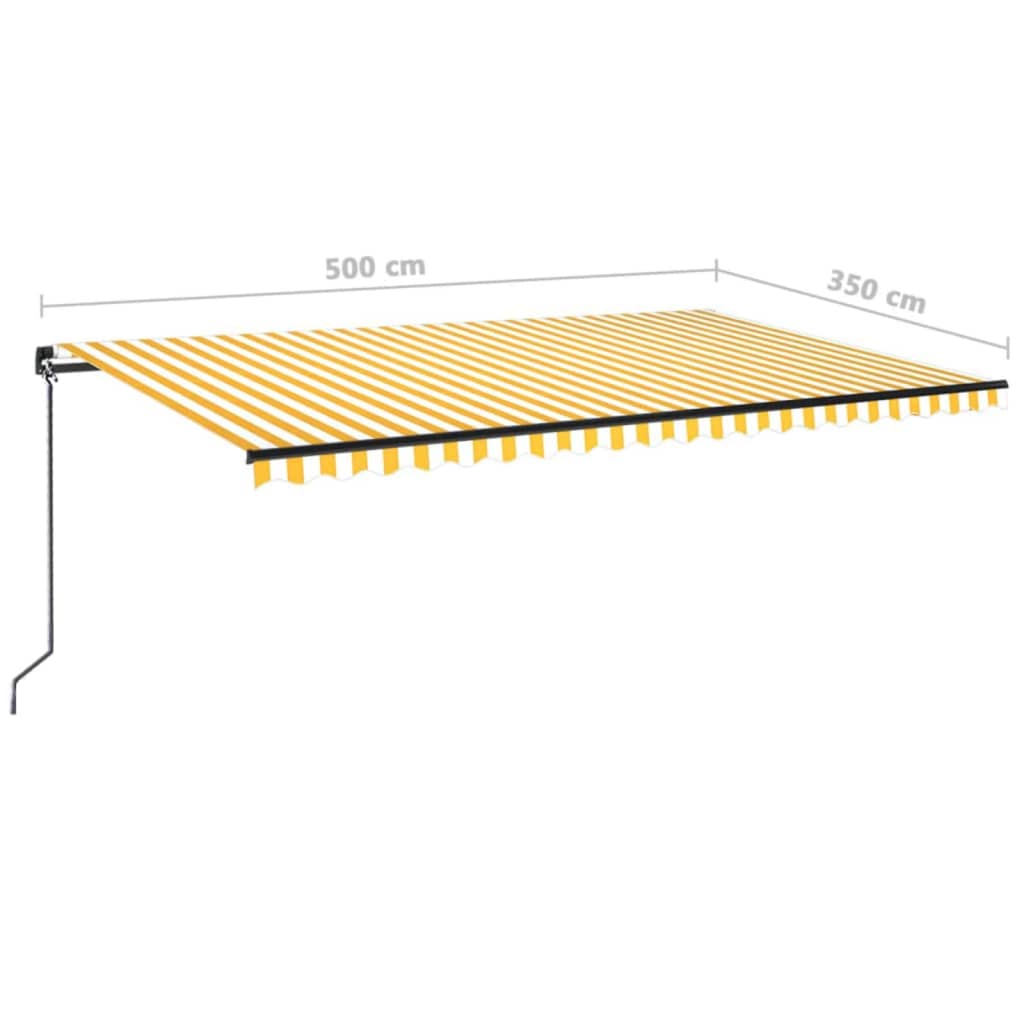 Luifel handmatig uittrekbaar 500x350 cm geel en wit 500 x 350 cm Geel en wit