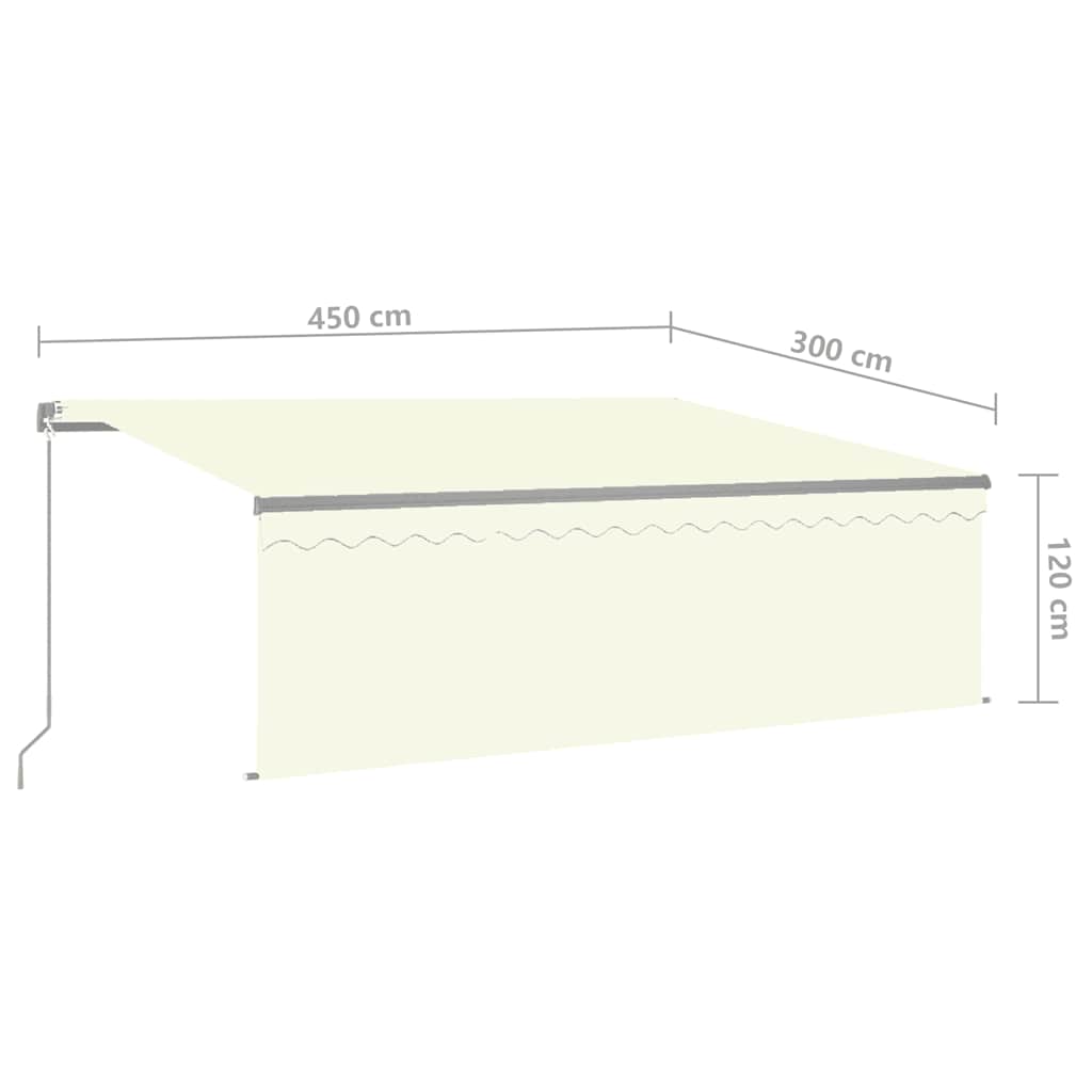 Luifel Handmatig Uittrekbaar Met Rolgordijn 4,5X3 M Kleur 4.5 x 3 m
