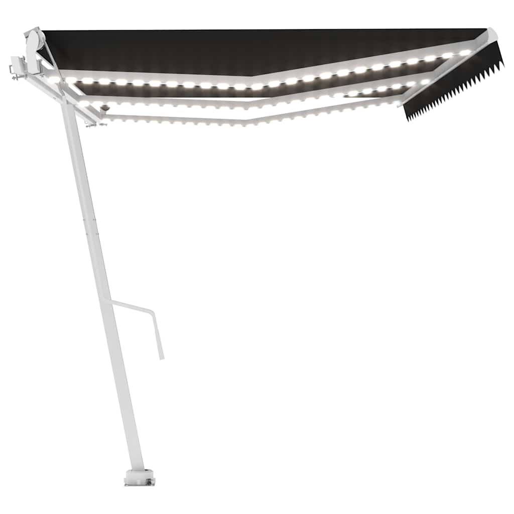 Luifel automatisch met LED en windsensor 600x300 cm antraciet