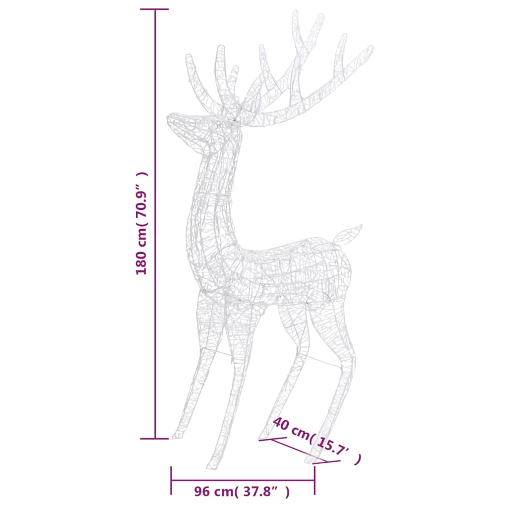 Kerstdecoratie Rendier 250 Led's Meerkleurig 180 Cm Acryl Multikleur 1