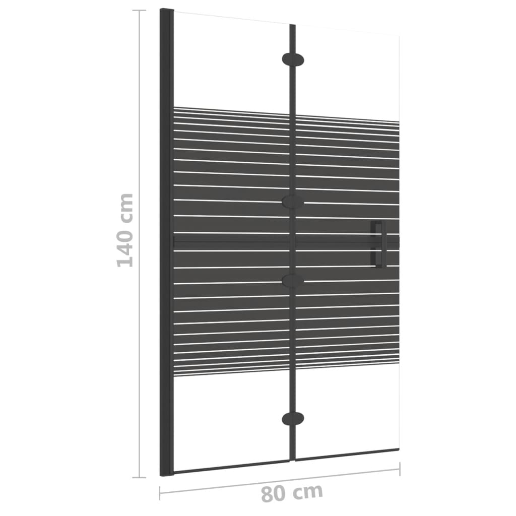 Douchewand Inklapbaar Zwart 80 x 140 cm