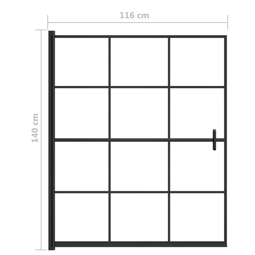 Douchewand Esg Zwart 116 x 140 cm