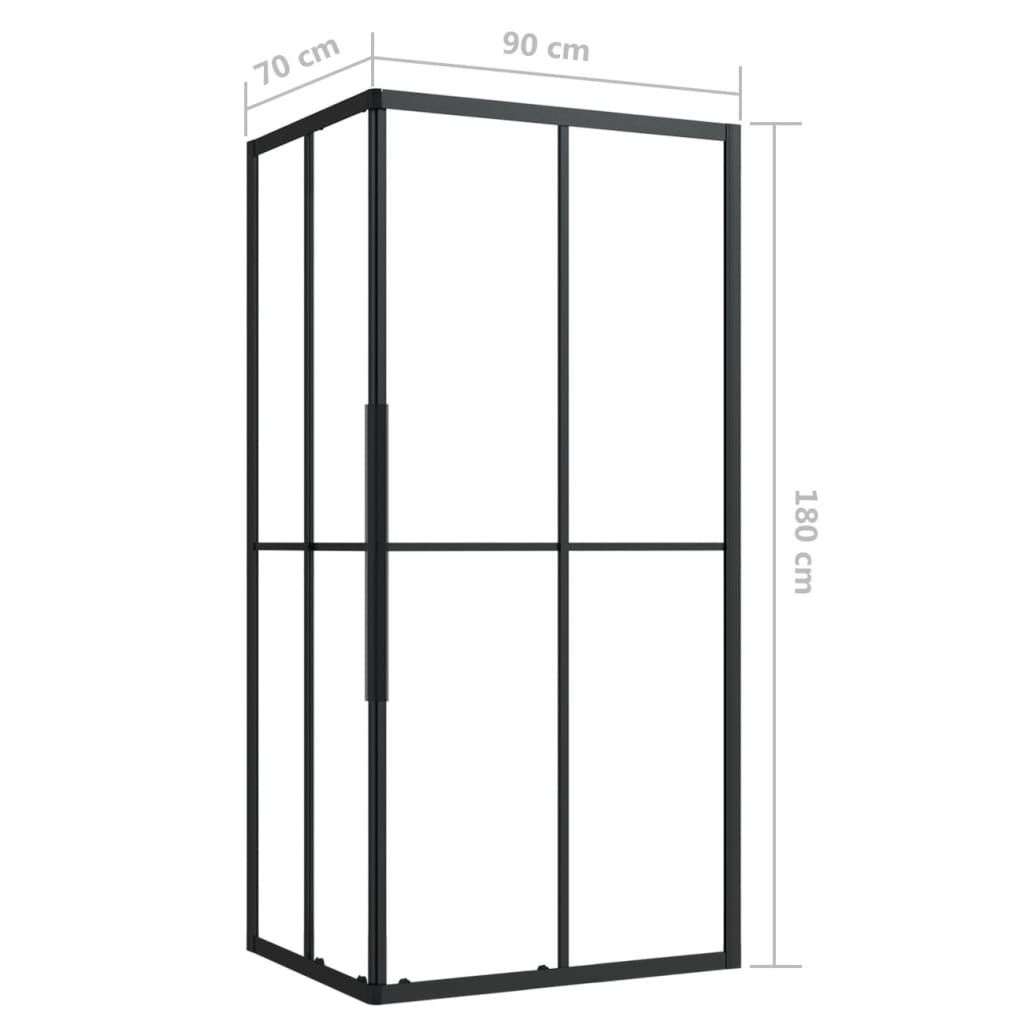 Douchecabine 90x70x180 cm ESG 90 x 70 x 180 cm Doorzichtig