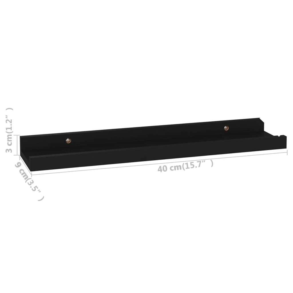 Wandschappen 4 40 x 9 x 3 cm Zwart