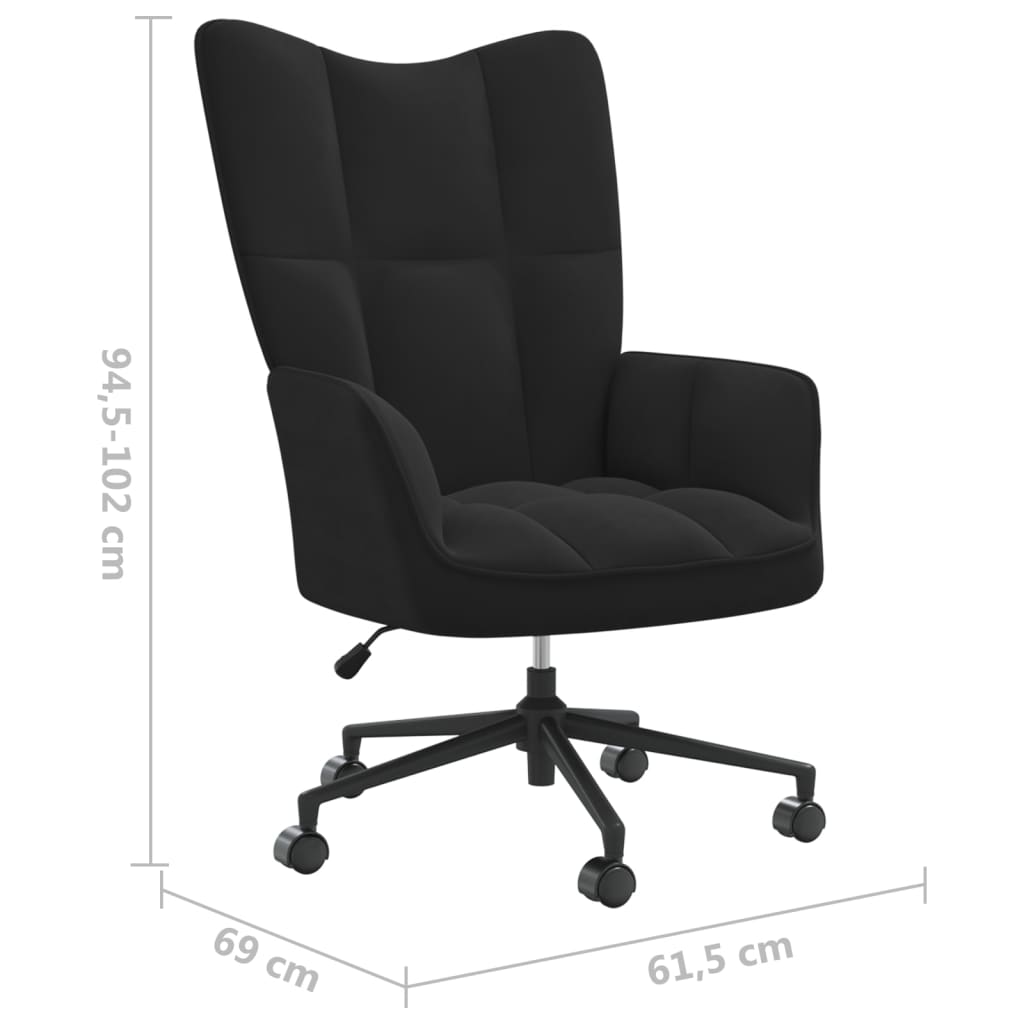 Relaxstoel Fluweel Zwart