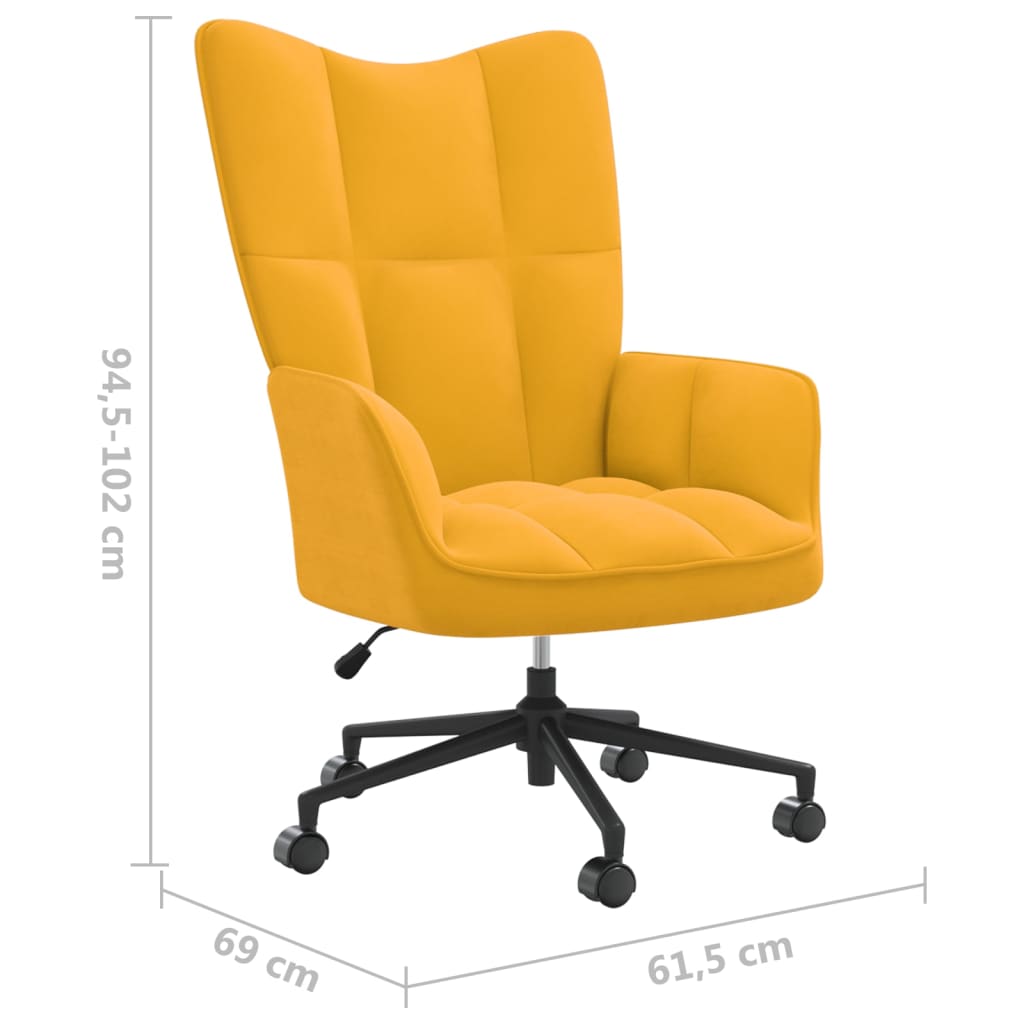 Relaxstoel Fluweel Mosterdgeel