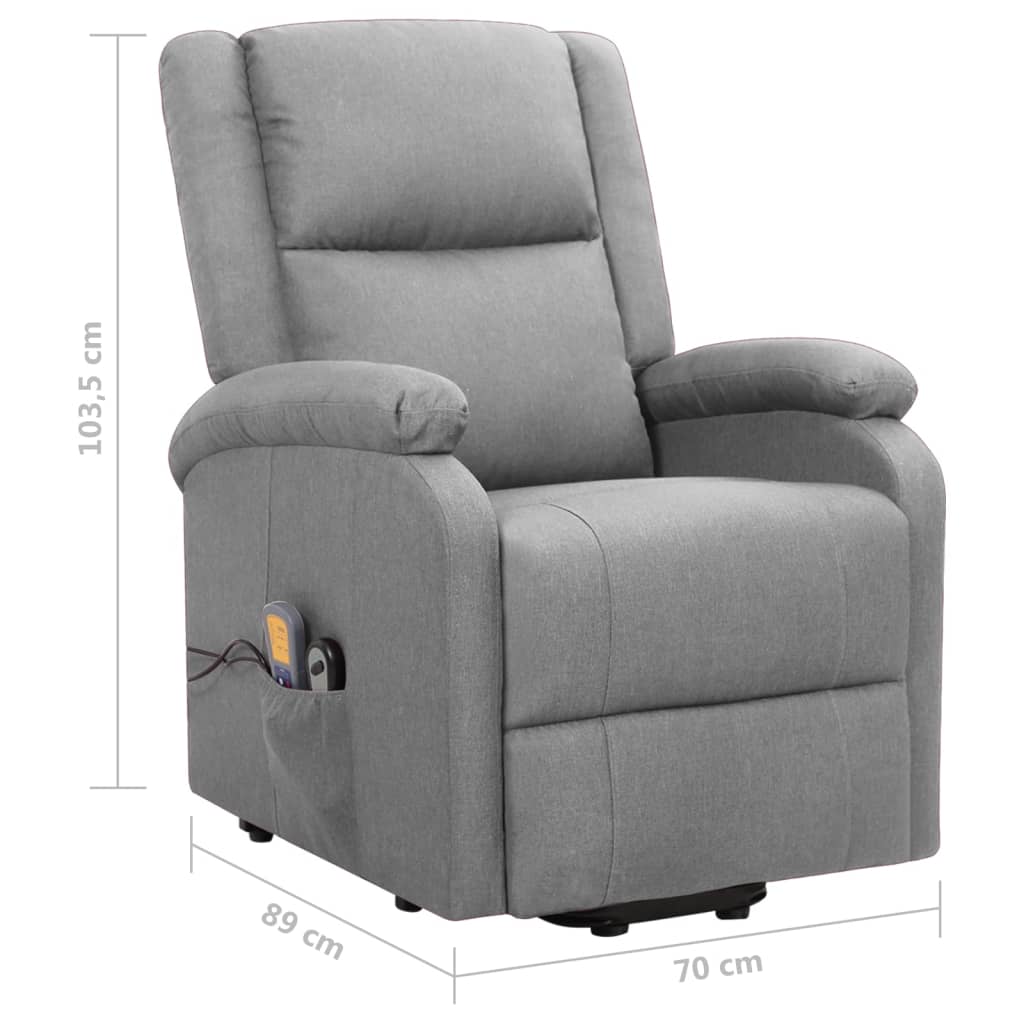 Sta-op-massagestoel stof lichtgrijs