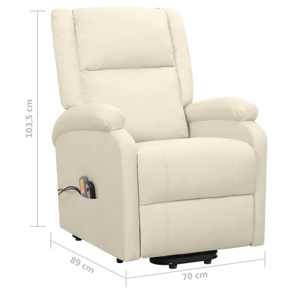 Sta-op-massagestoel stof crèmekleurig