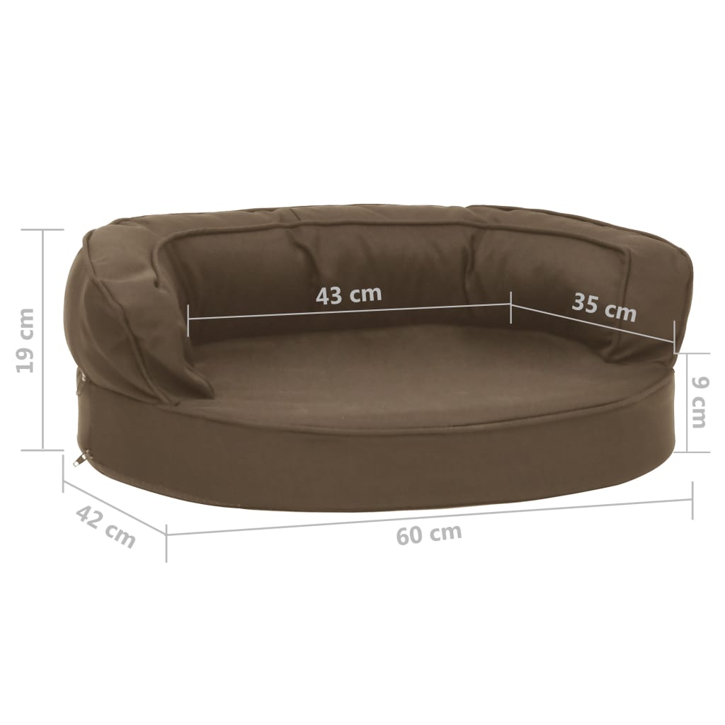 Hondenbed Ergonomisch Linnen-Look 60 x 42 cm Bruin