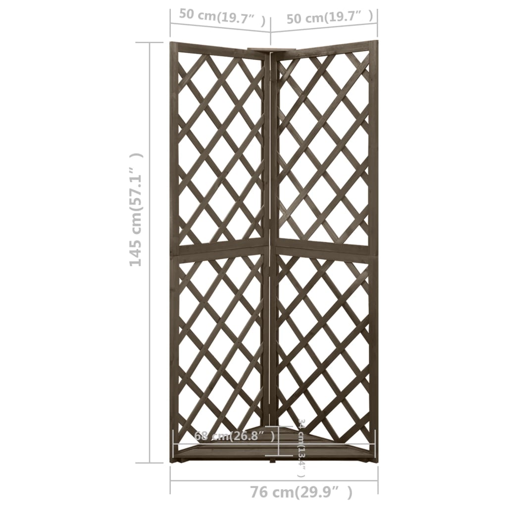 Latwerk Hoekmodel 50X50X45 Cm Massief Vurenhout Grijs