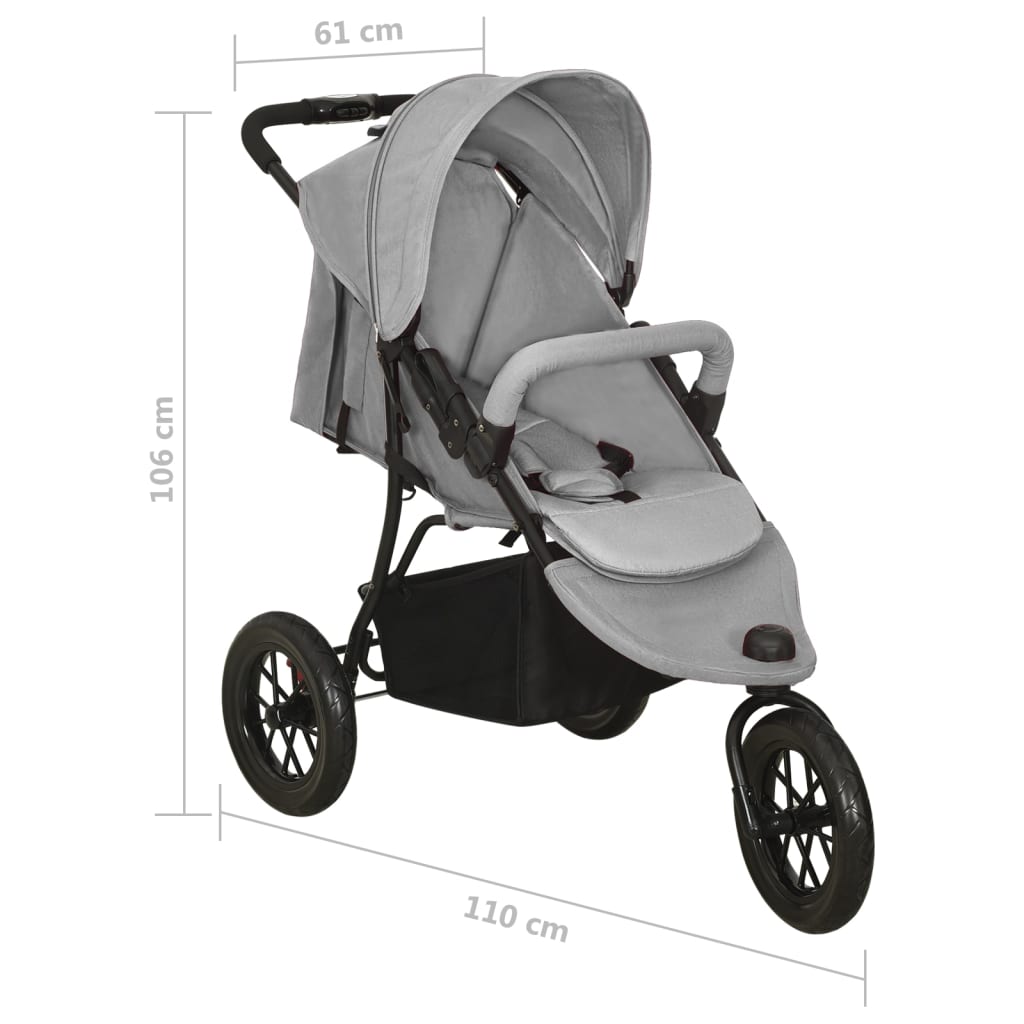 Kinderwagen Staal Lichtgrijs