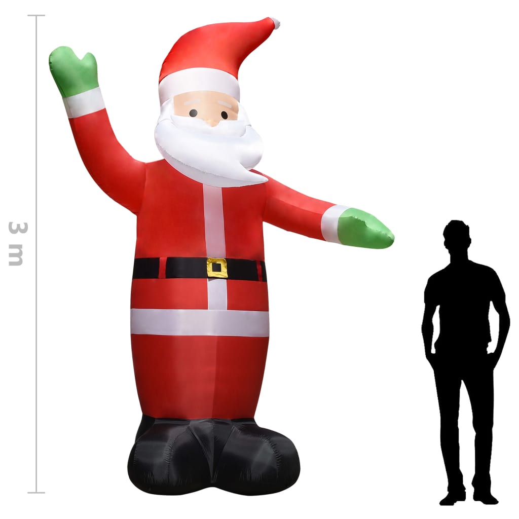 Kerstman opblaasbaar met LED's IP44 3 m 300 cm