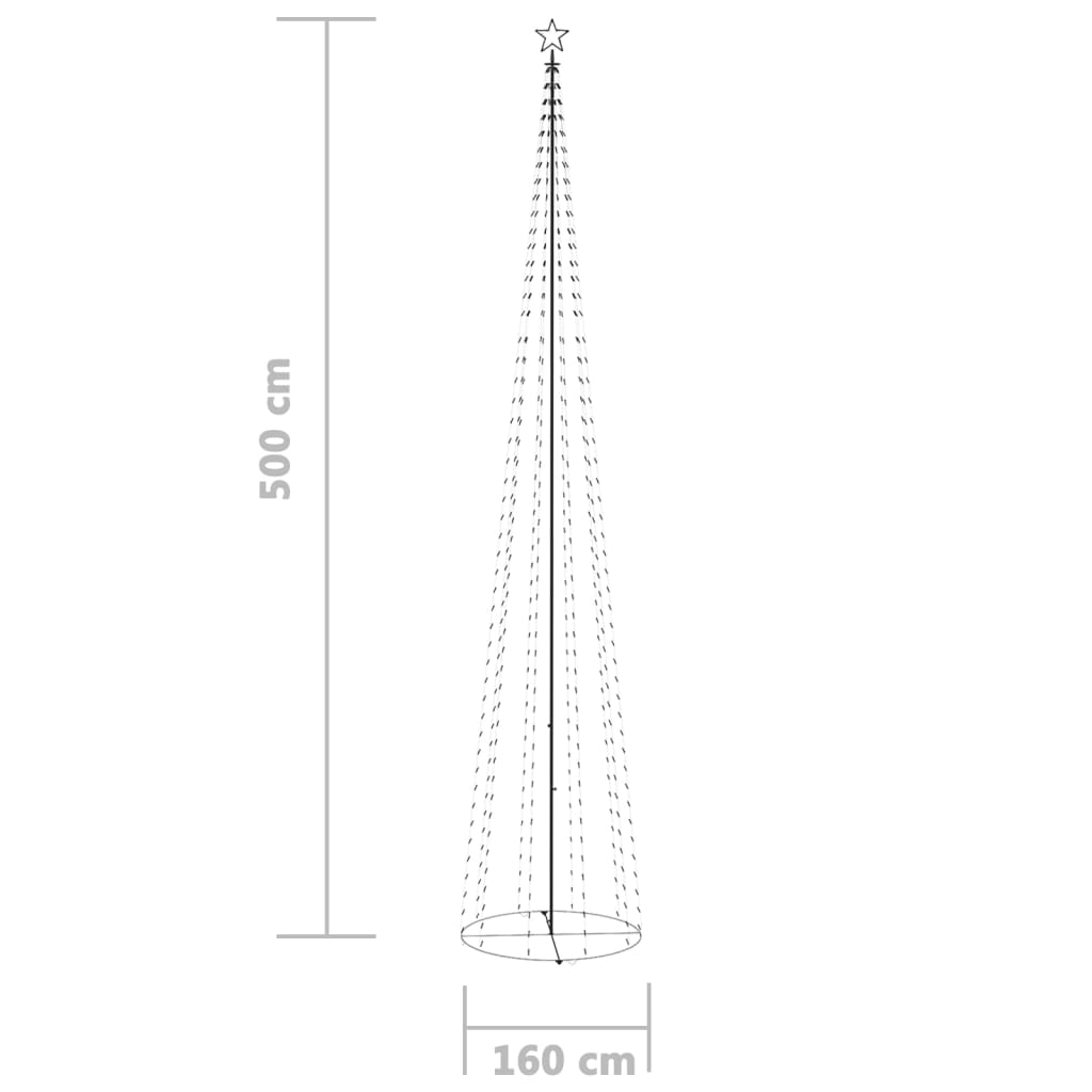 Kegelkerstboom 752 Led's 160X500 Cm Blauw