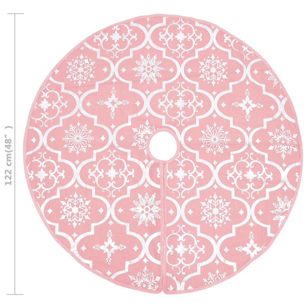 Kerstboomrok luxe met sok 122 cm stof roze 122 cm Roze