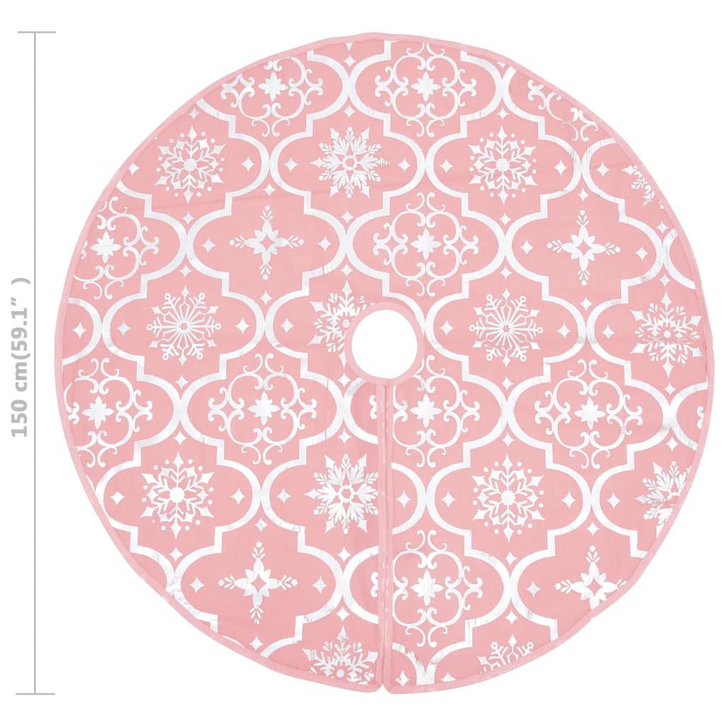 Kerstboomrok luxe met sok 150 cm stof roze 150 cm Roze