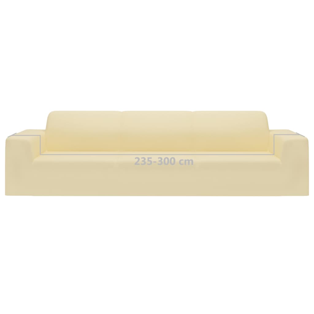 Hoes Stretch Polyester Jersey Kleurig Crème Vierzitsbank