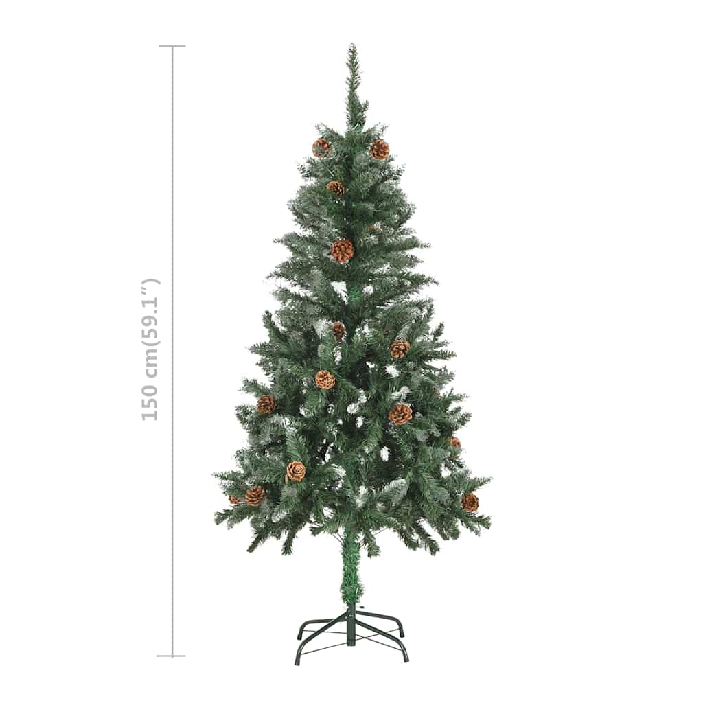 Kunstkerstboom met verlichting kerstballen dennenappels 180 c5