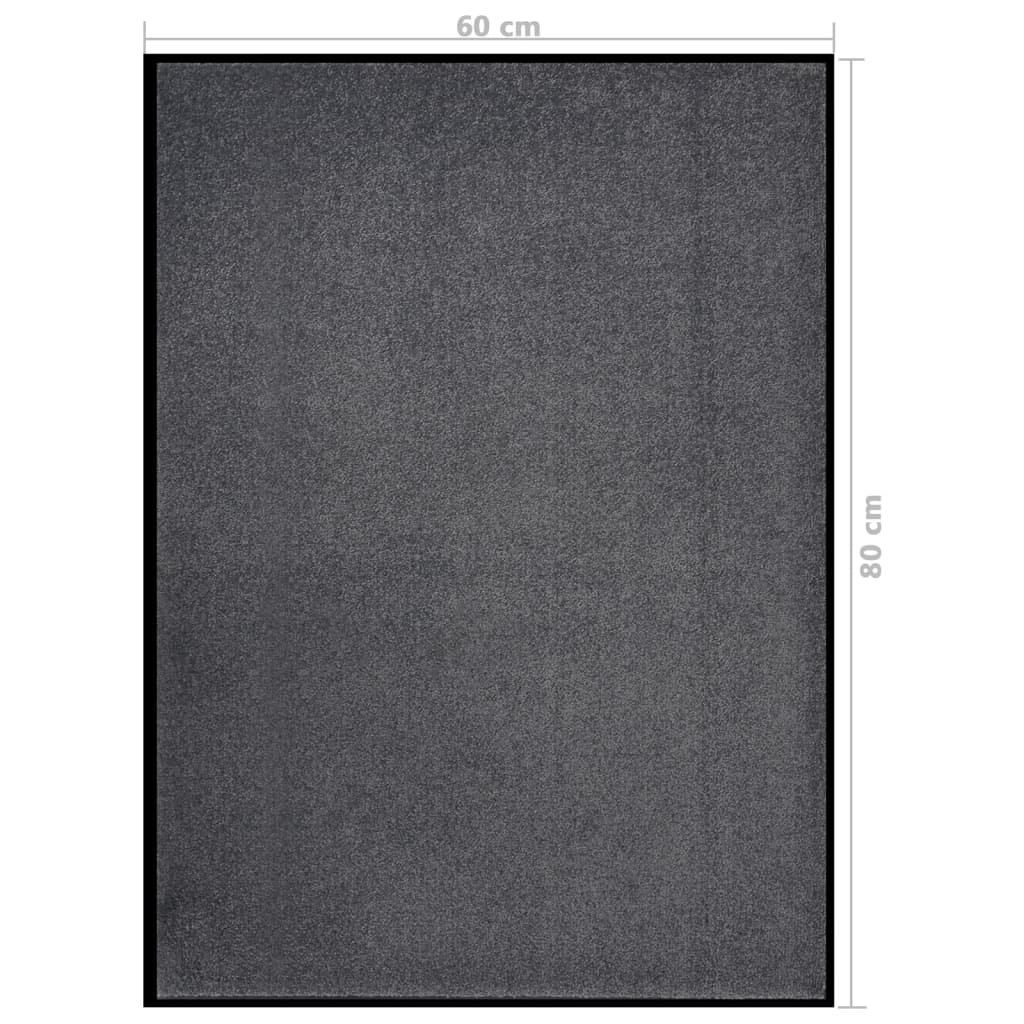 Deurmat Kleurig 60 x 80 cm Antraciet