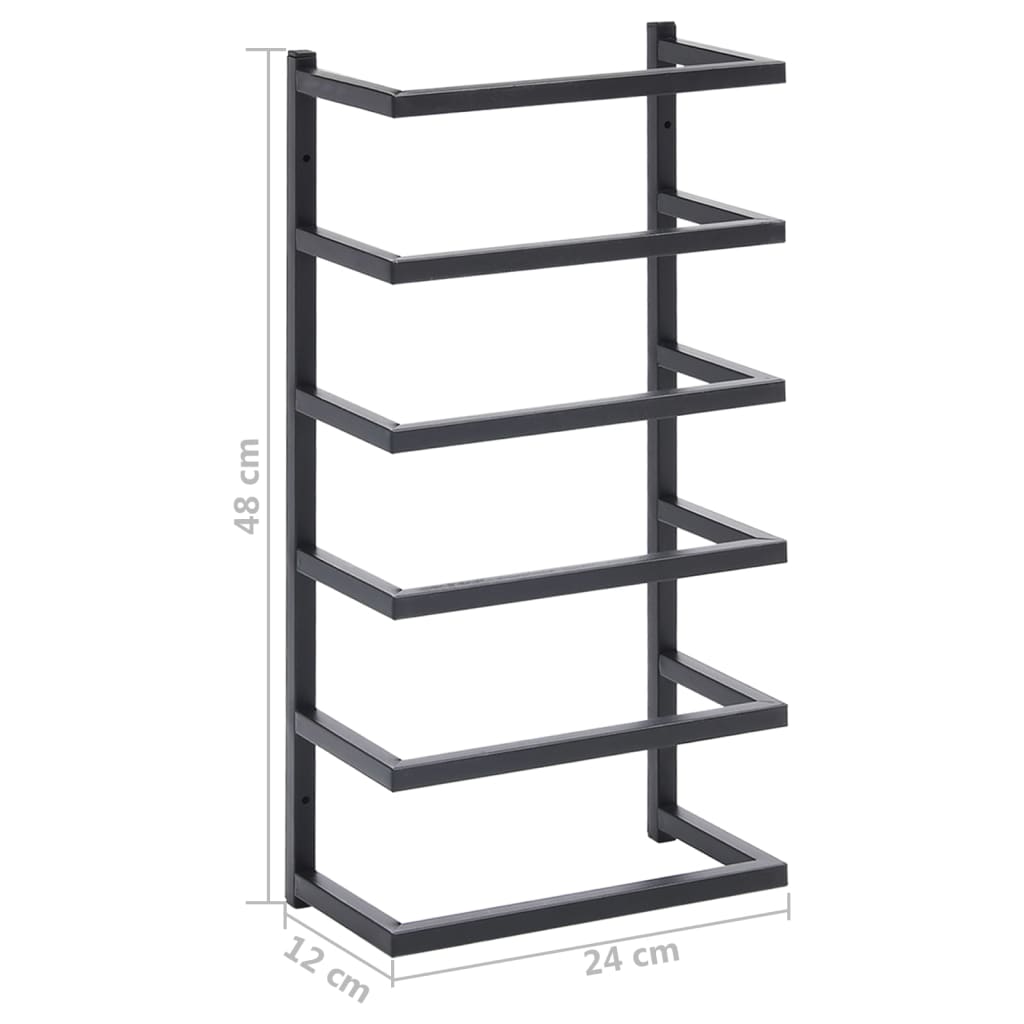 Handdoekenrek Staal 24 x 12 x 48 cm Zwart