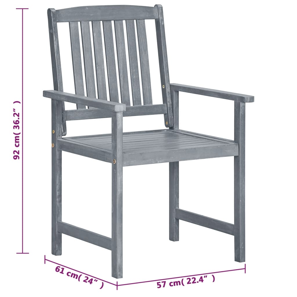 Tuinstoelen Massief Acaciahout 8 Grijs