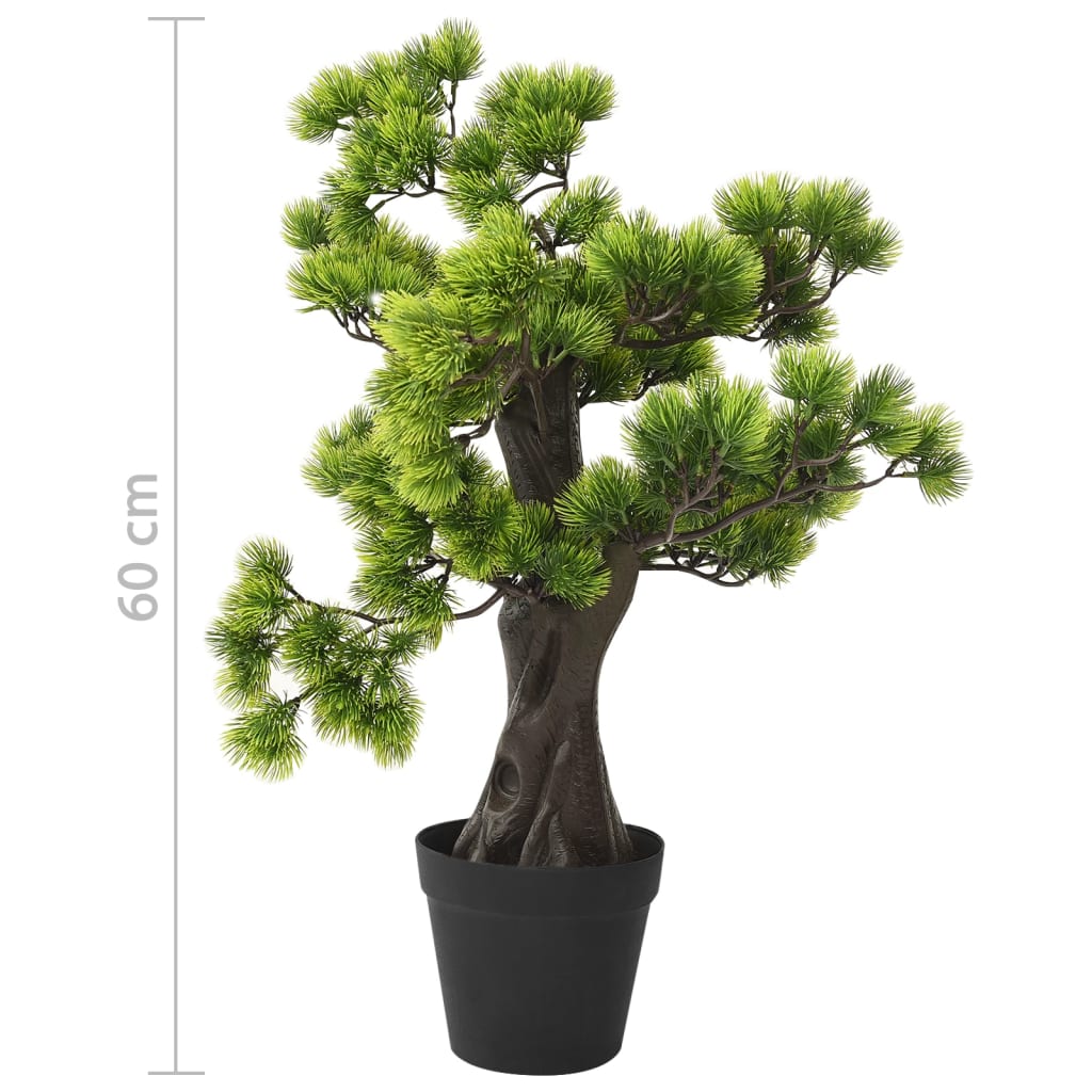 Kunstplant met pot pinus bonsai 60 cm groen