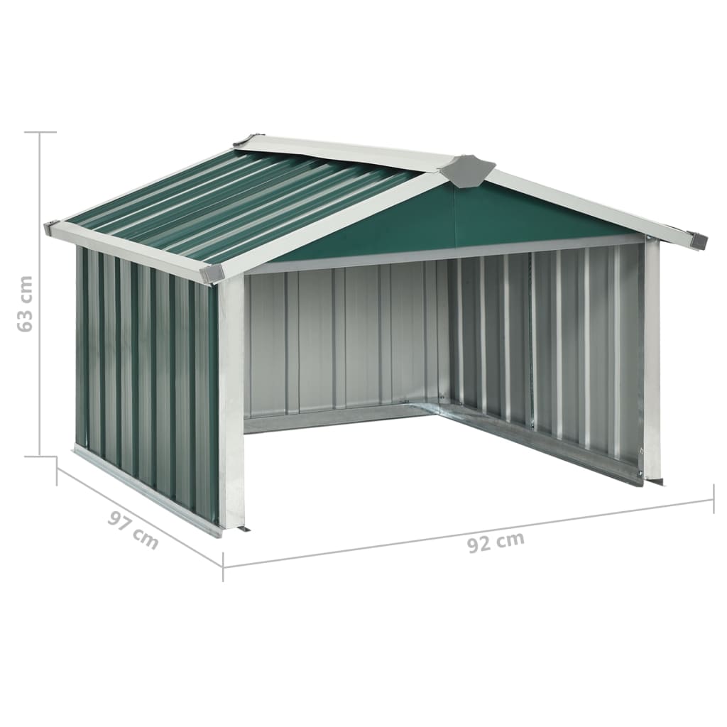 Overkapping Voor Robotmaaier 92X97X63 Cm Staal Groen