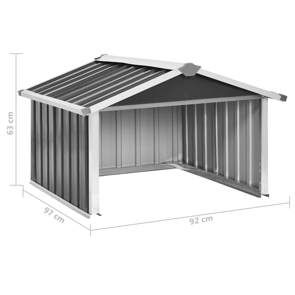 Overkapping Voor Robotmaaier 92X97X63 Cm Staal Kleurig Antraciet