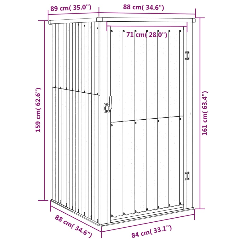 Tuinschuur 88X89X161 Cm Gegalvaniseerd Staal Groen
