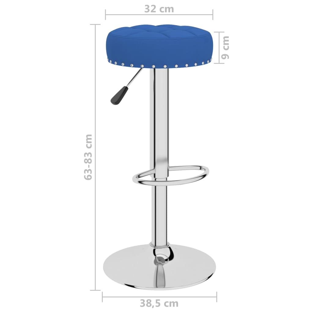 Barkrukken 2 st stof blauw