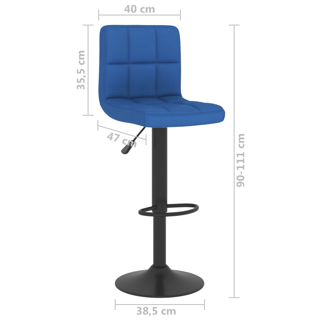 Barkrukken 2 st stof blauw