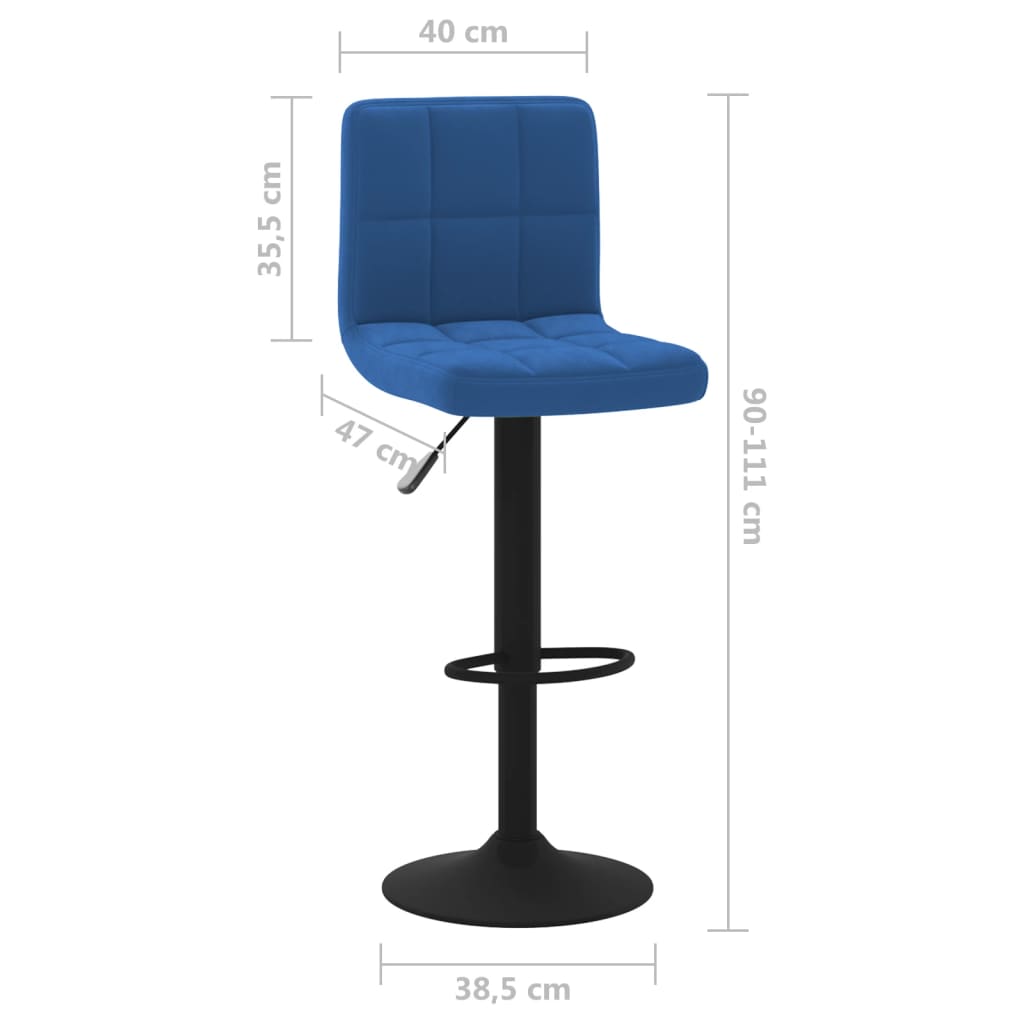 Barkrukken Fluweel 2 Blauw