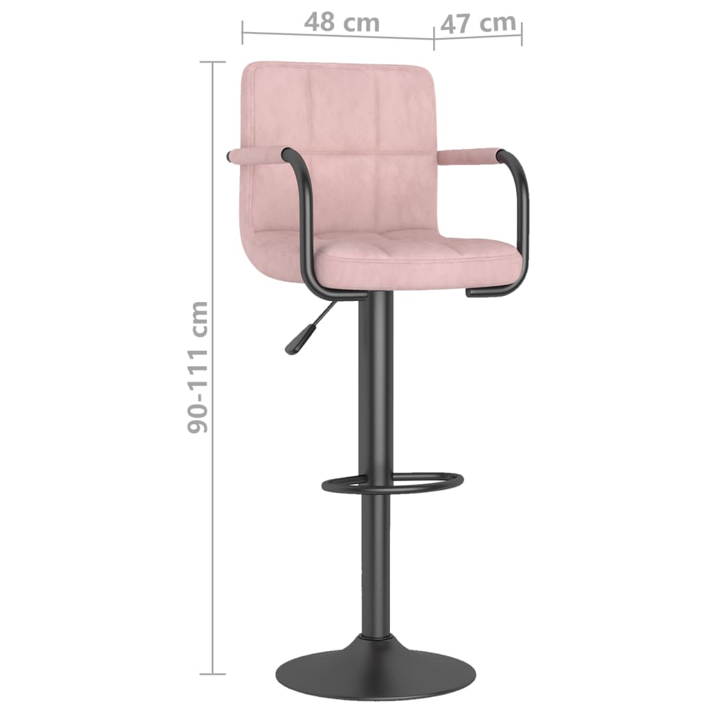 Barkruk Fluweel Roze 1