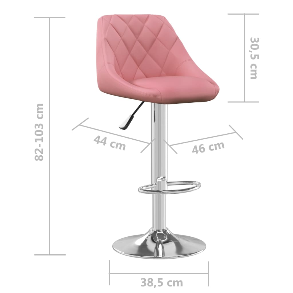 Barkruk fluweel roze