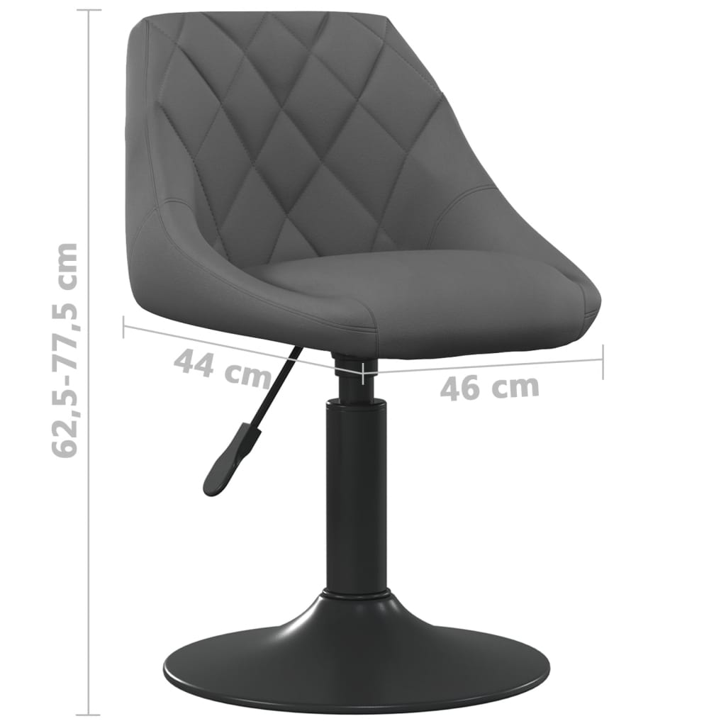 Eetkamerstoelen Draaibaar Fluweel 2 Donkergrijs