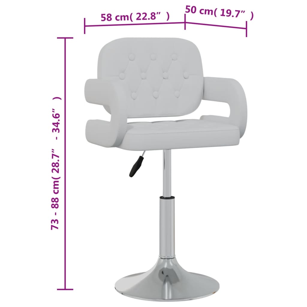 Eetkamerstoelen draaibaar 2 st kunstleer wit 2 Wit