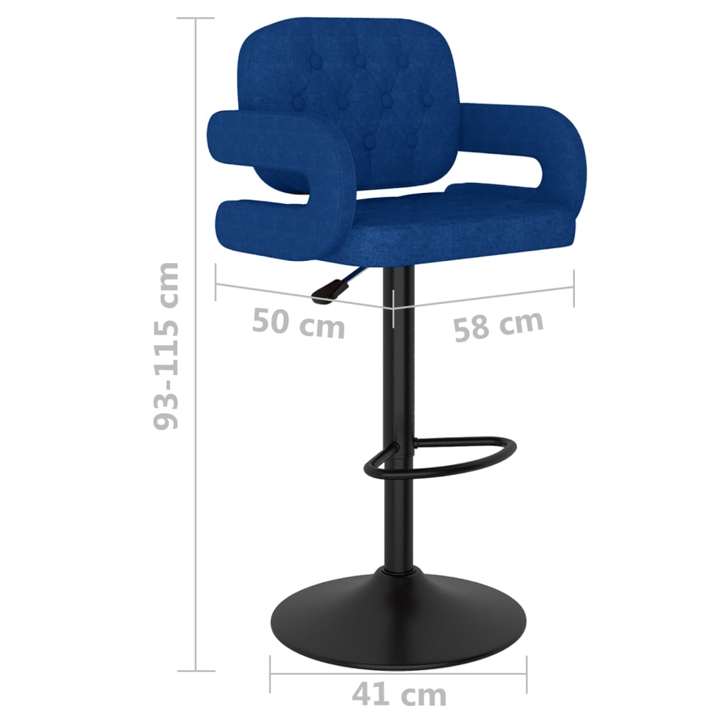 Barkrukken 2 st stof blauw